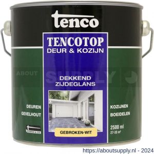 TencoTop Deur en Kozijn houtbeschermingsbeits dekkend zijdeglans gebroken wit 2,5 L blik - S40710263 - afbeelding 1