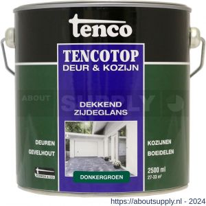 TencoTop Deur en Kozijn houtbeschermingsbeits dekkend zijdeglans donkergroen 2,5 L blik - S40710260 - afbeelding 1