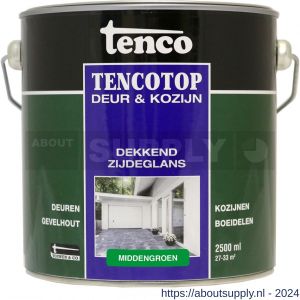 TencoTop Deur en Kozijn houtbeschermingsbeits dekkend zijdeglans middengroen 2,5 L blik - S40710259 - afbeelding 1