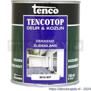 TencoTop Deur en Kozijn houtbeschermingsbeits dekkend zijdeglans wit 0,75 L blik - S40710252 - afbeelding 1