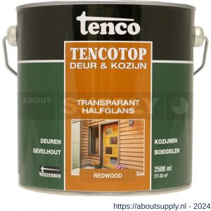 TencoTop Deur en Kozijn houtbeschermingsbeits transparant halfglans redwood 2,5 L blik - S40710230 - afbeelding 1