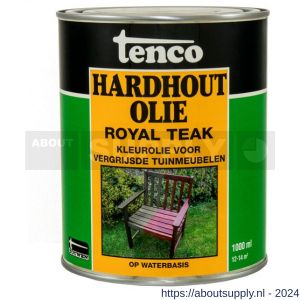 Tenco Hardhoutolie meubelolie waterbasis royal teak 1 L blik - S40710303 - afbeelding 1