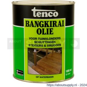 Tenco Bangkirai hardhoutolie waterbasis blank 1 L blik - S40710298 - afbeelding 1