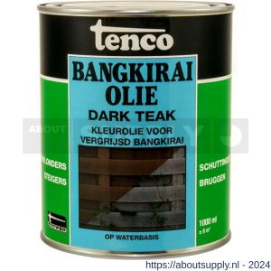 Tenco Bangkirai hardhoutolie waterbasis dark teak 1 L blik - S40710300 - afbeelding 1