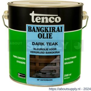 Tenco Bangkirai hardhoutolie waterbasis dark teak 2,5 L blik - S40710301 - afbeelding 1