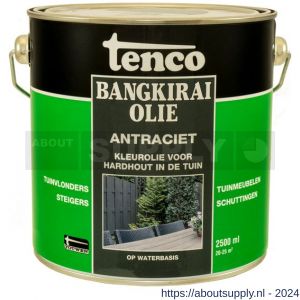 Tenco Bangkirai hardhoutolie waterbasis antraciet 2,5 L blik - S40710297 - afbeelding 1