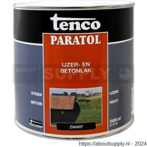 Tenco Paratol ijzer- en betonlak teervrij zwart 2,5 L blik - S40710169 - afbeelding 1