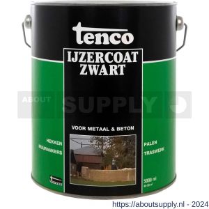 Tenco IJzercoat ijzercoating teervrij zwart 5 L blik - S40710165 - afbeelding 1