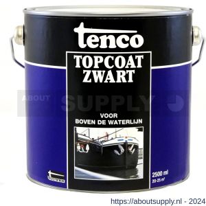 Tenco Topcoat Teervrij roestwerende coating zwart 2.5 L blik - S40710035 - afbeelding 1