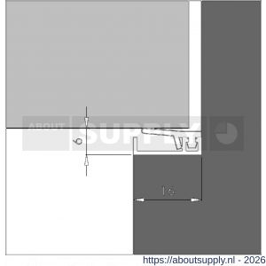 Ellen inbouwprofiel tochtband aluminium voor 6 mm afbouwspeling AIB 3N XL zelfklevend 300 cm - S51010324 - afbeelding 2