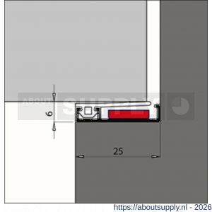 Ellen inbouw tochtprofiel voor 6 mm afbouwspeling AIB 3N 25 Fire zelfklevend 300 cm - S51010400 - afbeelding 2