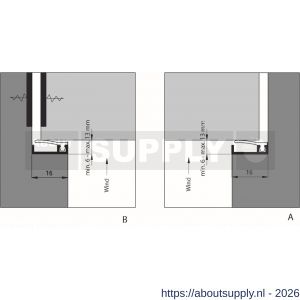 Ellen inbouwprofiel tochtband aluminium voor 6 mm afbouwspeling AIB 3N XL 230 cm - S51010218 - afbeelding 4