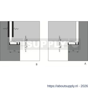 Ellen inbouwprofiel tochtband aluminium voor 6 mm afbouwspeling AIB 3N XL zelfklevend 230 cm - S51010323 - afbeelding 2
