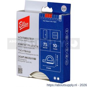 Ellen inbouwprofiel tochtband kunststof zelfklevend Weatherstrip Medium gemiddelde kier wit 7.5 m - S51010407 - afbeelding 1