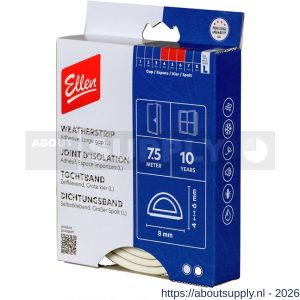 Ellen inbouwprofiel tochtband kunststof zelfklevend Weatherstrip Large grote kier wit 7.5 m - S51010414 - afbeelding 1