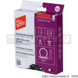 Ellen inbouwprofiel tochtband siliconen zelfklevend Weatherstrip Silicon zwart 6 m - S51010413 - afbeelding 2