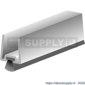 Ellen glasdeur tochtprofiel met borstel aluminium GDP 8 mm 225 cm - S51010398 - afbeelding 1