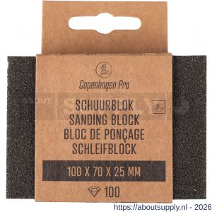 Copenhagen Pro schuurblok middel K100 10x7x2,5 cm - S50401920 - afbeelding 2