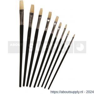 Basic 1577 penselen set 9 stuks zwarte steel op kaart - S50400550 - afbeelding 1