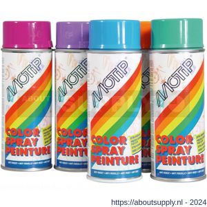 MoTip Colourspray lakspray dekkend hoogglans RAL 6018 geelgroen 400 ml - Y50703237 - afbeelding 1