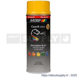 MoTip Crafts lakspray dekkend RAL 1023 geel hoogglans 400 ml - Y50703453 - afbeelding 1
