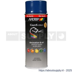 MoTip Crafts lakspray dekkend RAL 5010 blauw hoogglans 400 ml - Y50703444 - afbeelding 1