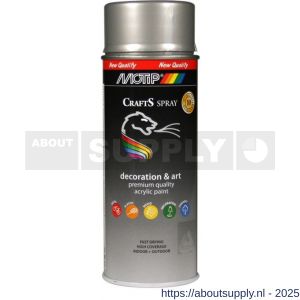 MoTip Crafts lakspray dekkend RAL 9006 grijs hoogglans 400 ml - Y50703457 - afbeelding 1