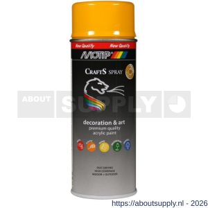 MoTip Crafts lakspray dekkend RAL 1003 geel hoogglans 400 ml - Y50703450 - afbeelding 1