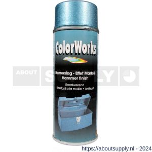 ColorWorks hamerslag lakspray blauw 400 ml - Y50702768 - afbeelding 1