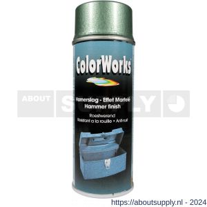 ColorWorks hamerslag lakspray groen 400 ml - Y50702770 - afbeelding 1