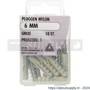 Deltafix nylon plug grijs 6 mm blister 18 stuks - S21901157 - afbeelding 1