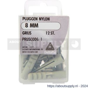 Deltafix nylon plug grijs 8 mm blister 12 stuks - S21901158 - afbeelding 1