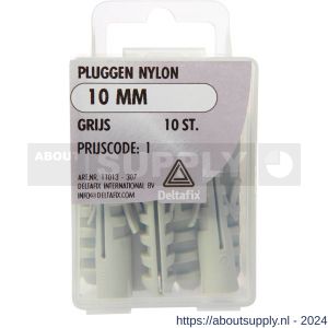 Deltafix nylon plug grijs 10 mm blister 10 stuks - S21901159 - afbeelding 1