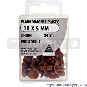 Deltafix plankdrager plastic bruin 10x5 mm blister 24 stuks - S21903315 - afbeelding 1