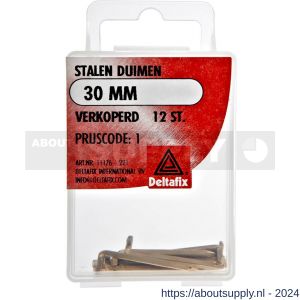 Deltafix stalen duim verkoperd 30 mm blister 12 stuks - S21903075 - afbeelding 1