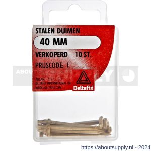 Deltafix stalen duim verkoperd 40 mm blister 10 stuks - S21903076 - afbeelding 1