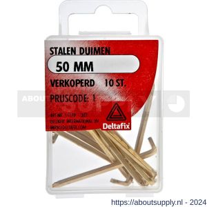 Deltafix stalen duim verkoperd 50 mm blister 10 stuks - S21903077 - afbeelding 1