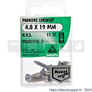 Deltafix parker lenskop Phillips PH RVS A2 4.8x19 mm DIN 7983C blister 11 stuks - S21901813 - afbeelding 1