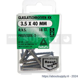 Deltafix glaslatschroef RVS A2 3.5x40 mm blister 18 stuks - S21901405 - afbeelding 1