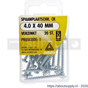 Deltafix spaanplaatschroef cilinderkop kruiskop verzinkt 4.0x40 mm blister 20 stuks - S21902071 - afbeelding 1