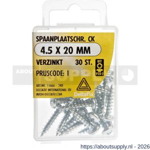 Deltafix spaanplaatschroef cilinderkop kruiskop verzinkt 4.5x20 mm blister 30 stuks - S21902078 - afbeelding 1