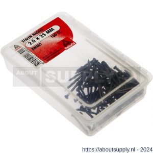 Deltafix stalen nagel standaard zwart 2.0x25 mm kuipje 100 stuks - S21901031 - afbeelding 1