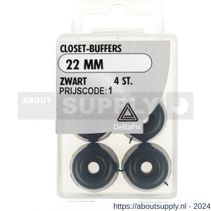 Deltafix closetbuffer zwart 22 mm blister 4 stuks - S21904395 - afbeelding 1