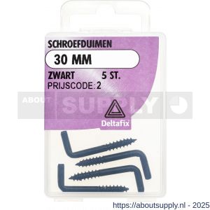 Deltafix schroefduim standaard zwart 30 mm blister 5 stuks - S21904668 - afbeelding 1