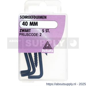 Deltafix schroefduim standaard zwart 40 mm blister 5 stuks - S21904669 - afbeelding 1