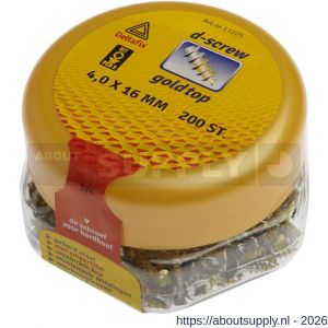 D-Screw Gold-Top spaanplaatschroef platkop kruiskop met smeerfilm verzinkt 4.0x16 mm - S21902003 - afbeelding 1