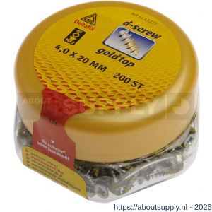 D-Screw Gold-Top spaanplaatschroef platkop kruiskop met smeerfilm verzinkt 4.0x20 mm - S21902004 - afbeelding 1