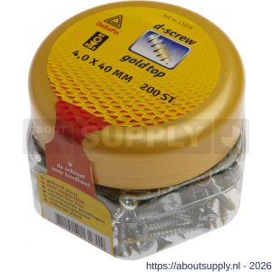 D-Screw Gold-Top spaanplaatschroef platkop kruiskop met smeerfilm verzinkt 4.0x40 mm - S21902008 - afbeelding 1