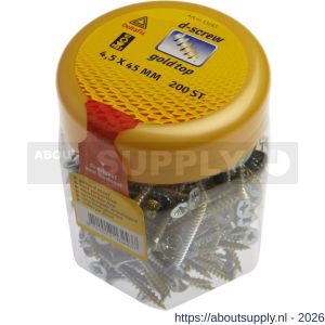 D-Screw Gold-Top spaanplaatschroef platkop kruiskop met smeerfilm verzinkt 4.5x45 mm - S21902021 - afbeelding 1