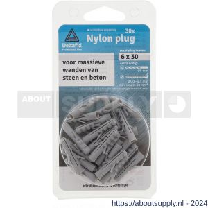 Deltafix nylon plug grijs 14x75 mm blister 6 stuks - S21901172 - afbeelding 1